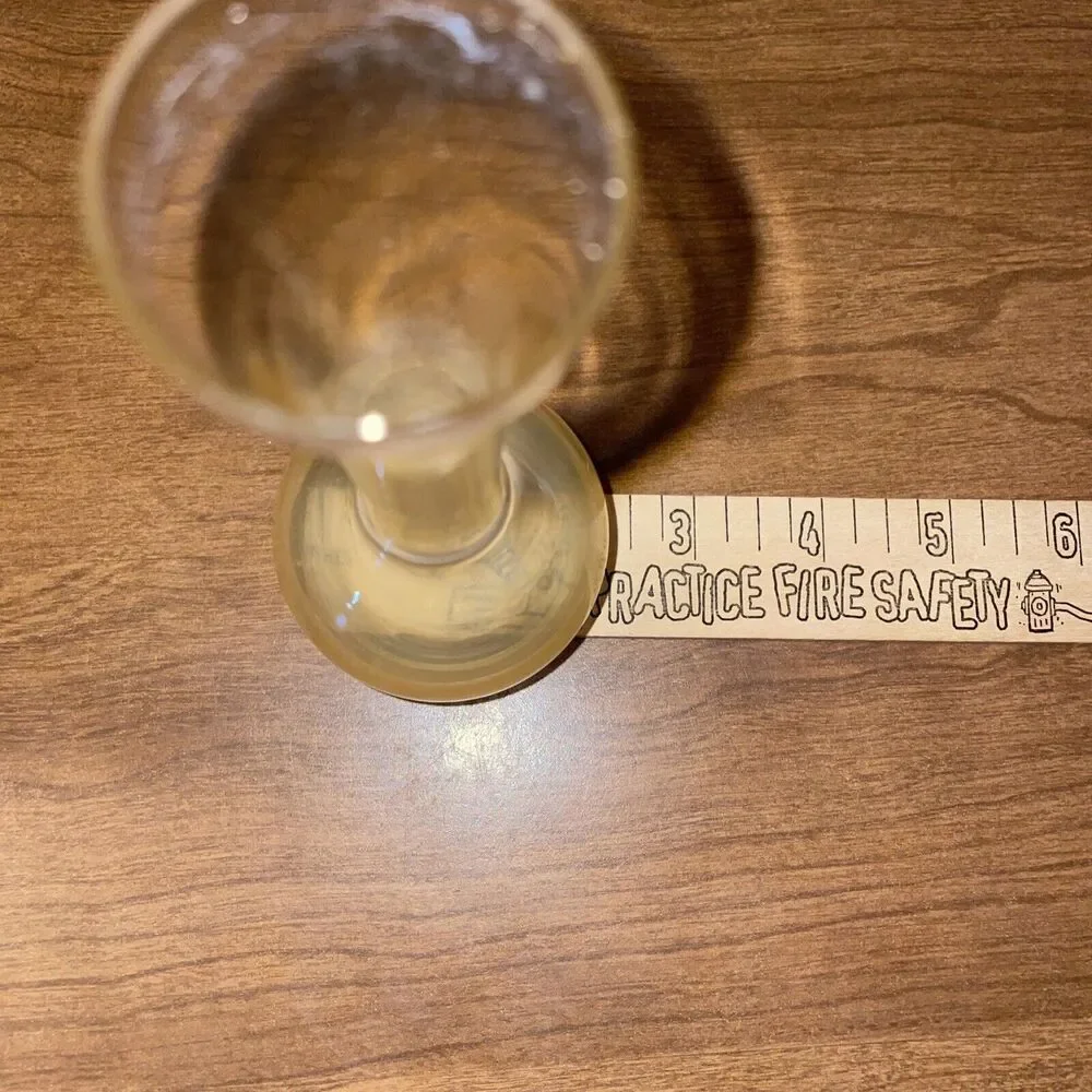 Vtg Clear Glass 6 Inch Bud Vase Cloudy Bottom Unbranded